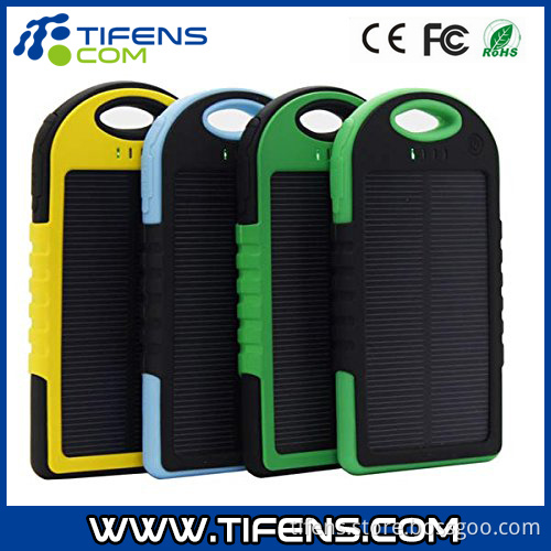 5000mAh Waterproof Shockproof Dustproof Solar Panel Power Bank for iPhone6 Smartphone